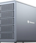 Top Tier Five Bay External Hard Drive Enclosure Built Different With Sleek Aluminum Chassis showing five drive bays and USB 3.0 interface.