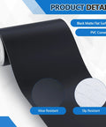 Heavy Duty Black Conveyor Belt 12 Inch Wide 25 Foot Long PVC Fabric Drive Belt with black matte surface and texture details