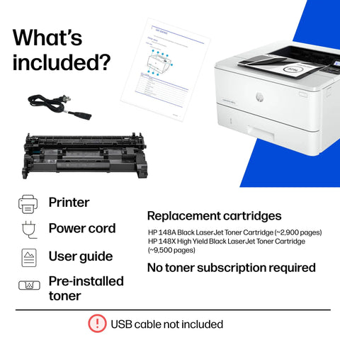 LaserJet Pro 4001N Black And White Printer For Small Teams With Fast Printing Speeds Easy Setup Mobile Printing Advanced Security
