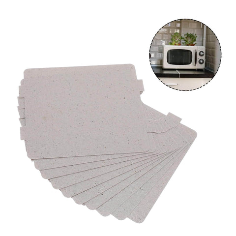 Microwave Mica Insulation Plate Covers Heat Resistant Mica Sheets For Microwave Oven Parts Replacement, 10-Pack shown with oven