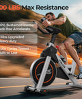 YOSUDA exercise bike, magnetic indoor cycling bike in gray with tablet holder for home use