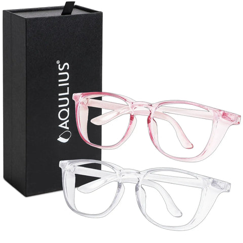 Pink And Clear Safety Glasses Pack Of 2 For Women And Men Scratch Resistant Anti Fog Side Shield Eyewear Durable Eye Protection