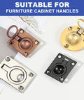Flush Pull Ring Handle 2-1/2 To 1-3/4 Inch Square Recessed Door Pull Marine Grade 316 Stainless Steel options