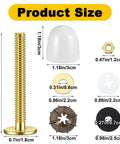 Heavy Duty Toilet Bolts Kit for Floor Installation with Nuts Washers and Caps 2 Pack Premium Anti Rust Metal Flange Bolts Replacement Hardware to Secure Toilet Bowl to Floor, 2.16in bolt