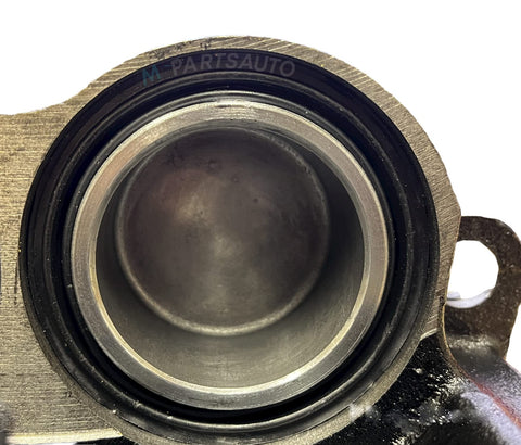 M-parts disc brake caliper bore with rubber seal for Dexter 10K/12K brake assemblies (close-up view)