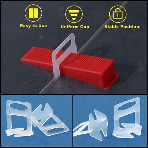 DIY Friendly Tile Spacers And Leveling Clips Set, 2000 Pcs 1/8 Inch Spacers For Ceramic And Stone Installation, Pro Grade Tile Leveler
