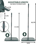 All In One Turf Rake For Artificial Grass And Carpets With A 63 Inch Telescoping Handle And 18 Inch Wide Brush Includes Gloves