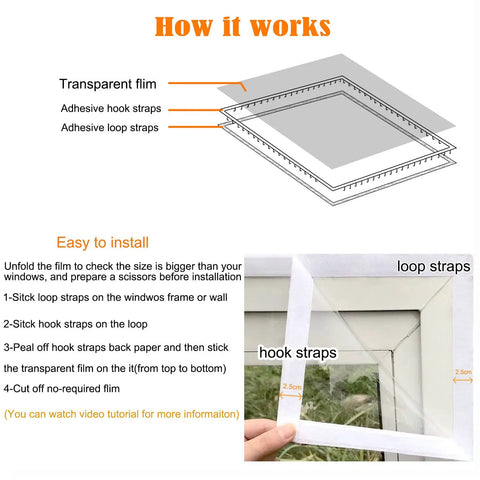 Ditch The Winter Chill With Adjustable Clear Window Insulation Kit Featuring Tough Adhesive Strips Reusable Plastic Film Wrap installation guide