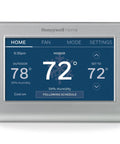 Wi-Fi Smart Color Thermostat With Energy Star Certified Performance, touchscreen display showing temperature and settings