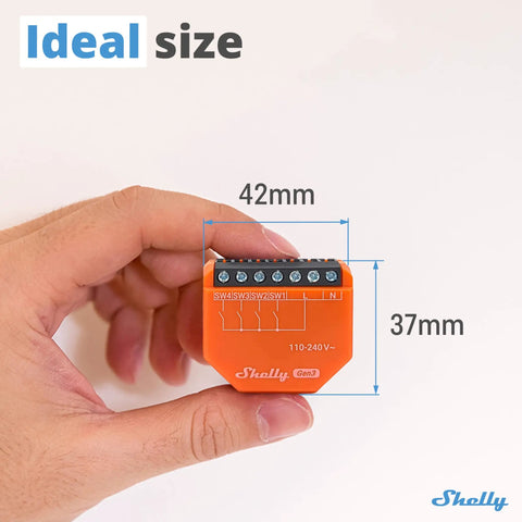 I4 Gen3 WiFi Smart 4 Digital Inputs Controller For Relays, Automate Lights Blinds Scenes, Remote Control, DIY Friendly in hand