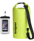 Floating Waterproof Dry Bag 2L For Kayaking Boating Fishing Swimming And Camping Go To Gear Lightweight 500D PVC in yellow with phone case