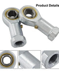 Two Piece Set 304 Stainless Steel Rod End Bearings PHSB6 Female Right Hand Threads Three Eighths Inch Diameter Twenty Four Threads Per Inch High Precision Low Noise For Fast Smooth Motion And Heavy Load Apps, pair view