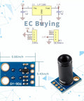 Non Contact Infrared Temperature Sensor Module MLX90614ESF DCI High Precision Infrared Thermometer for Arduino DIY IIC Serial Port 50cm