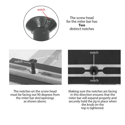 Heavy Duty Wooden Featherboard For Table Saws Stops Kickback Dead And Holds Your Lumber Rock Solid Against The Fence Fast Twist Handle detail on miter bar notches.
