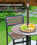 12 Inch Lazy Susan With Umbrella Hole For Outdoor Patio Table No Fuss 360 Degree Rotation Iron Turntable Organizer For Beach Umbrellas Patio Garden And Poolside Dining