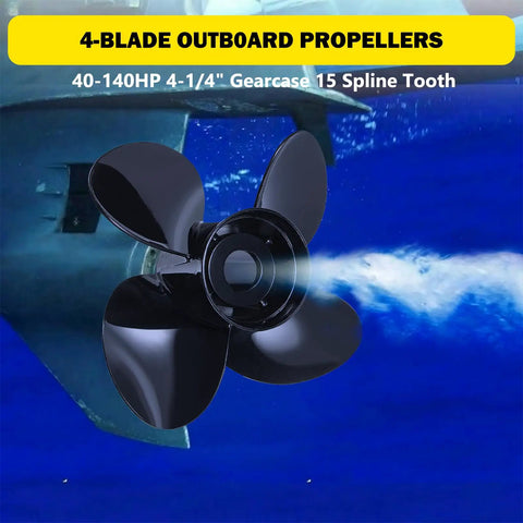 13 Inch Diameter, 17 Inch Pitch Aluminum Boat Propeller With 15 Spline Right Hand Rotation For Mercury Outboards Forty To One Hundred Forty HP Replace OEM 48 8M8026590 Includes Hub Kits.
