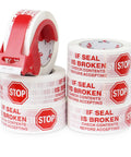 Security Packing Tape With Pre Printed If Seal Is Broken Check Contents Before Accepting Seal Integrity Message, 6 Roll Pack