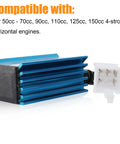Racing 5 Pin AC CDI Box For GY6 Engines 50cc To 150cc, blue ignition module with 5-pin connector for scooters and ATVs.