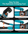 Pro Grade 10 Ton Hydraulic Crimping Tool With 9 Dies For Battery Cables And Wire Rope Crimper installation steps guide