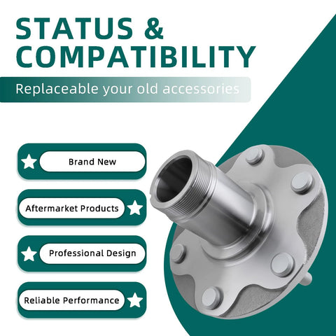 Front Wheel Hub Bearing Assembly Kit Pair Fits Toyota Tundra 2000 To 2006, Tacoma 1999 To 2004, Sequoia 2001 To 2007, And 4Runner 1996 To 2001 2WD Only Beefed Up Replacement Wheel Hub Bearings, new aftermarket design part shown.