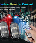 Wireless LED Strobe Lights Kit Four Lamp Beads With USB Waterproof Remote Anti Collision Warning For Cars Bikes