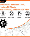 Heavy Duty Drywall Anchor Kit With 40 Piece M8x53 Stainless Steel Screws and Hollow Wall Anchors for plasterboard projects