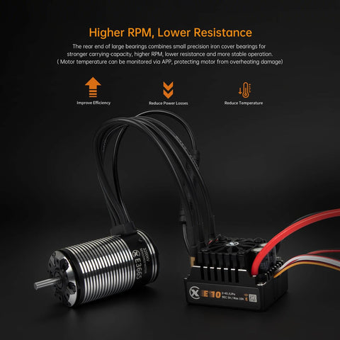 Sensored Brushless Motor And ESC Combo For RC Car With Beefy Power, Two To Four S LiPo, IP67 Waterproof, 3300KV Motor With E10 ESC