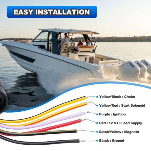 Mercury Outboard Ignition Switch With 2 Keys And 6 Wire Connectors Push Button Start With Choke Replacement Part For Mercury 1994 And Later Boats 87 88107 87 88107A5 7 1155