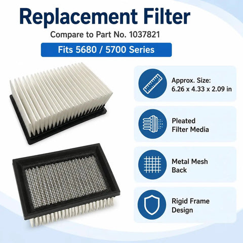 Premium Vacuum Fan Filter Replacement Dead On Fit For Tennant 5680 5700 floor scrubber pleated filter media and rigid frame design
