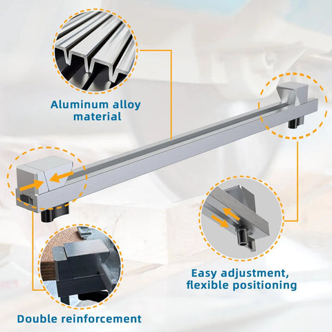 Pro Grade Circular Saw Milling Positioning Clamp with aluminum alloy, adjustable for precision cuts, showing double reinforcement