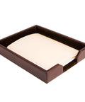 Premium Bonded Leather Desktop Letter Tray Organizer For Your Desk With Luxury Letter Holder And Paper Organizer In dark brown