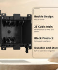Black PVC 2 Gang Old Work Box Deep 25 Cu In Electrical Box For Switches And Outlets, visible size and features, ETL listed.