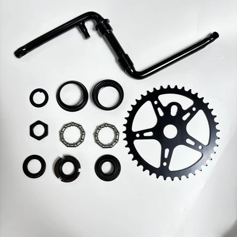 Ride Ready One Piece Bicycle Crank Set With 40T Sprocket, 152mm Arm, Fits Most 26 Inch Bikes, Half Inch Pedals, Black
