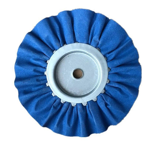 Heavy Duty 3 Airway Buffing Wheel Set With Bench Grinder Polishing Wax Wheels For Metal And Wood, blue buffing wheel with metal center.