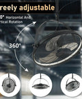 Outdoor Ceiling Fan With Light 23 Inch Hanging Fan For Patio And Gazebos 360 Degree Rotatable with Angle Lock