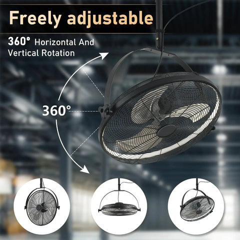 Outdoor Ceiling Fan With Light 23 Inch Hanging Fan For Patio And Gazebos 360 Degree Rotatable with Angle Lock