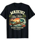 Dope Vintage Outrigger Canoe Tee With Ocean Sunset Look Hawaii Surf Culture Vibe For Oahu Maui Fans Distressed Retro Tropical Paddle Spirit Shirt Unisex featuring canoe, sunset, and palm scene