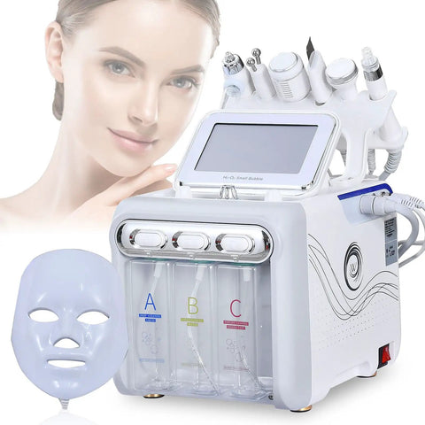 7 In 1 Facial Care Machine With Mask For At Home Spa Use Dope Multifunctional Skin Rejuvenation Device shown with mask