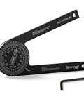 Seven Inch Aluminum Miter Saw Protractor With Sick Accuracy And Bonus Adjustment Wrench, angled aluminum layout tool for precision cuts.