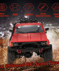 Rugged 1/16 Scale RC Crawler Off Road Truck 4x4 With LED Lights front view on muddy terrain