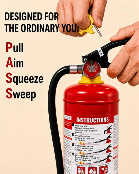 Totally Bulletproof 5 Lb Abc Dry Chemical Fire Extinguisher 2 Pack With Dead Simple Quick Release Handle And Instant Pull Pin Activation.