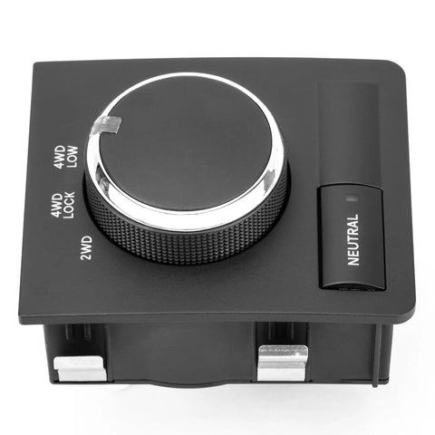 Dodge Ram 4WD Selector Switch Replacement For 2010 2011 2012 Ram 1500 2500 3500 4500 5500 Plug And Play Direct Fit Easy Install Replaces 4602973AA 4602973AB 4602973AC Series, front view with 2WD, 4WD Lock, 4WD Low and Neutral labels