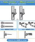 304 Stainless Steel Heavy Duty Gate Hinges 4 Pack, one-piece non-welded, displayed with matching accessories, rust-resistant design