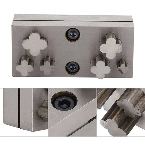 Four Leaf Clover Punch Die Disc Set With Six Steel Hole Punches for Jewelry Making, DIY Metal Crafting, Precision Cutouts