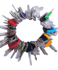 60 Piece No Duplicate Heavy Equipment Keys Master Set With Key Rings For Quick Access On Construction Machines displayed in a circle