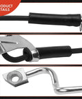Close-up of Front Passenger Side Brake Hydraulic Hose For Ford F 250 F 350 Super Duty 2005 2006 2007 4WD Models