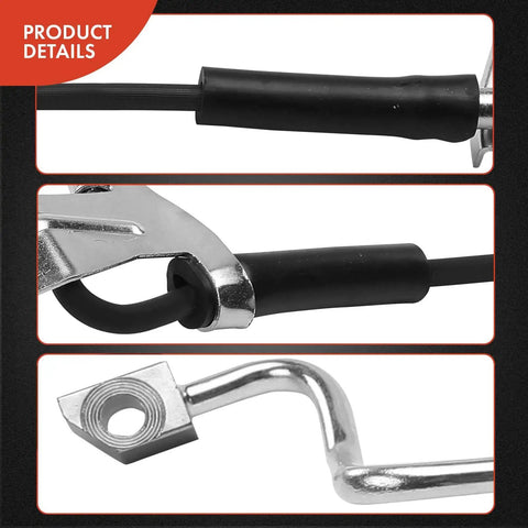 Close-up of Front Passenger Side Brake Hydraulic Hose For Ford F 250 F 350 Super Duty 2005 2006 2007 4WD Models