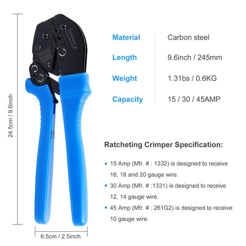 Knoweasy Powerpole Crimper Handles 15 30 And 45 Amp Connectors For Anderson Powerplugs, carbon steel, 9.6 inches, for reliable connections.