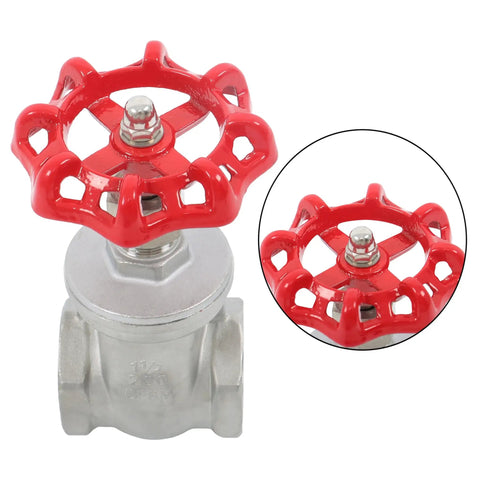 Heavy Duty Full Port Gate Valve In Stainless Steel One And A Half Inch NPT For Oil Water Industrial Plumbing And HVAC Systems