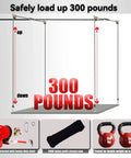 Illustration of Adjustable Overhead Garage Storage Lift With Hand Crank Heavy Duty Ceiling Hoist System 300 Lb Capacity